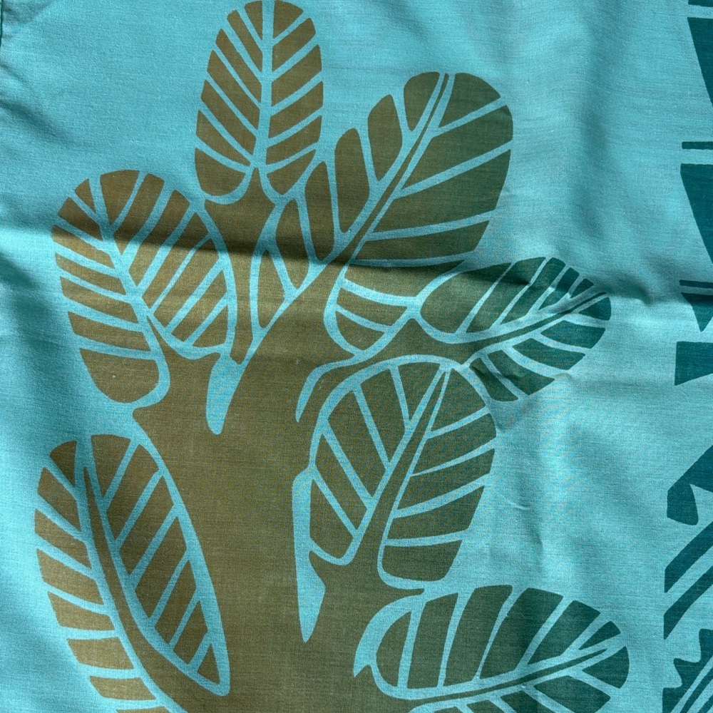 Vintage Aqua Swim Sarong/Sari with Teal and Gold Geometric Print - Picture 9 of 15